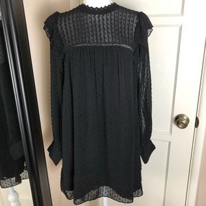 Zara Trafaluc Collection Plumetis Black Dress NWT